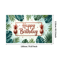 thumbnail image 2 of Decorative Design Birthday Party Banner Tropical Theme Pineapple Leaf Decoration Happy Birthday Banner for Summer Party Celebration Indoor Decoration, 2 of 7
