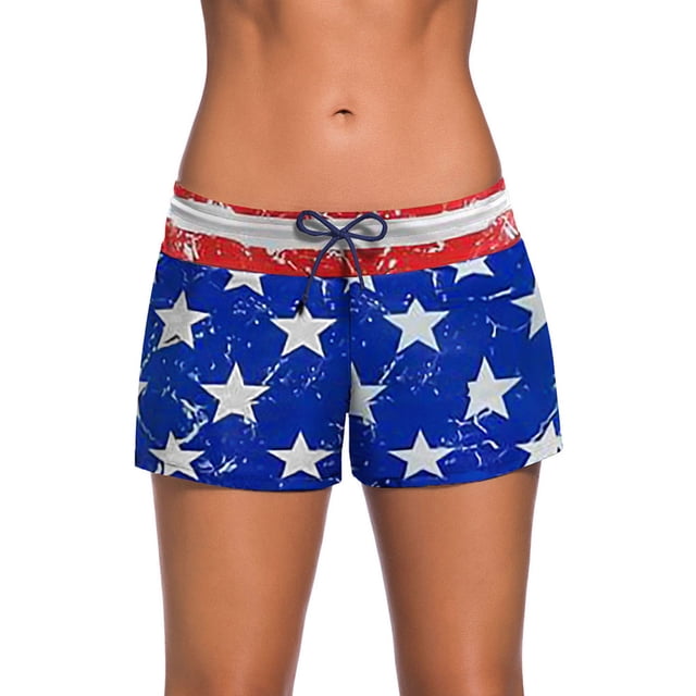 Traje de baño Advancent Banda ajustable cordón estampado de estrella azul 3XL