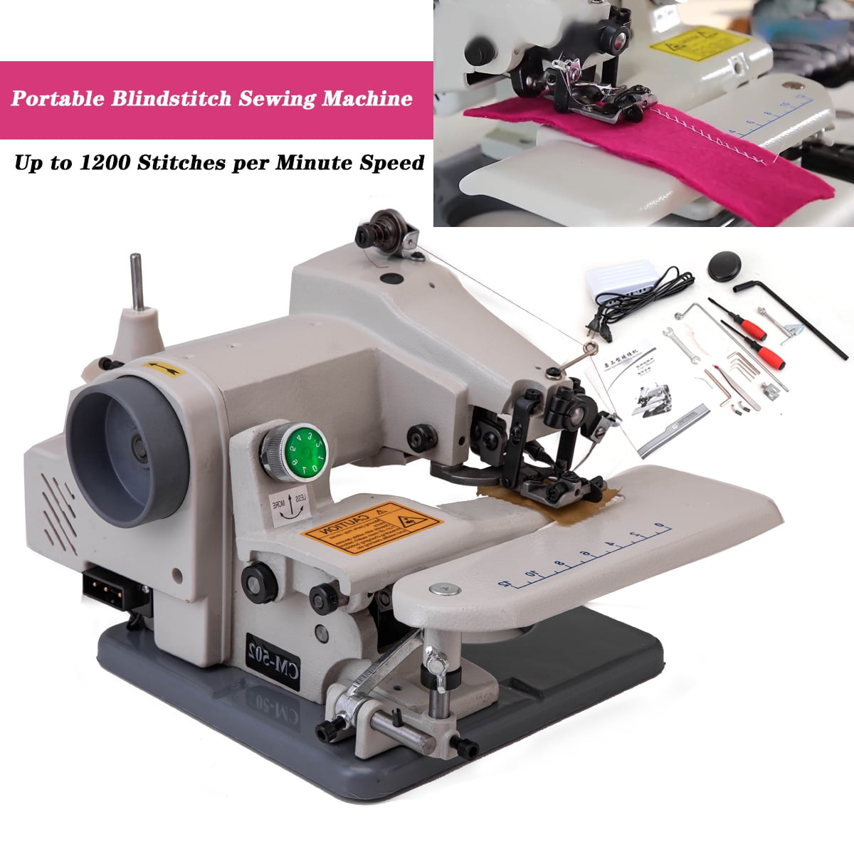 ECUTEE Portable Blindstitch Sewing Machine RM-500 Desktop Blindstitch Hem Chain Stitch
