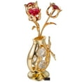 thumbnail image 5 of Matashi 24K Gold Plated Crystal Studded Flower Ornament, Valentine’s Day Gift for Women, Vase with Decorative Butterfly (Red Crystals), 5 of 6