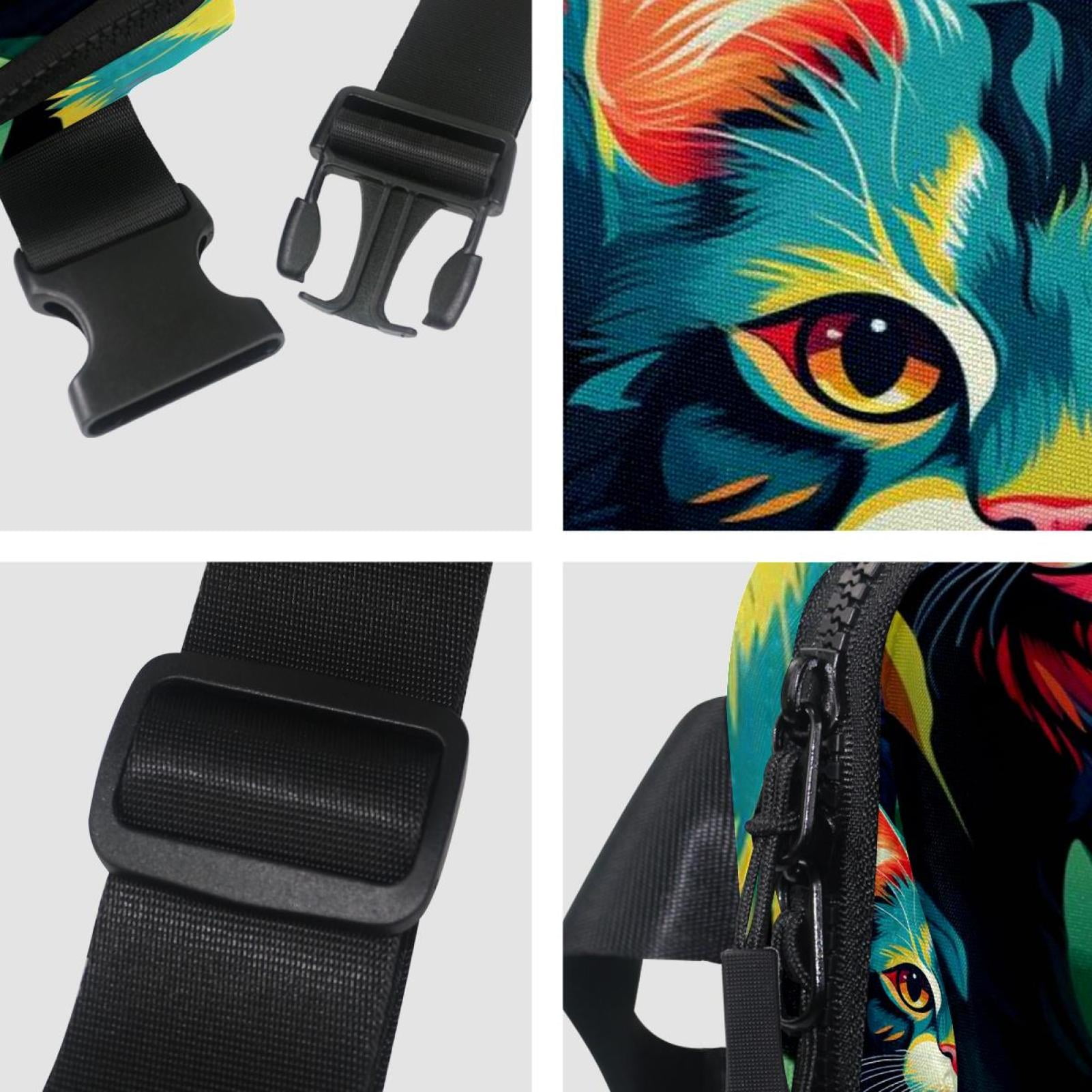 Cat Lightweight Adjustable Fanny Packs with Extension Strap - Unisex Waist Bags Running Belt