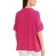 thumbnail image 3 of INSPIRAR CHIC Blusas de Manga Rizada Texturizadas con Botones para Mujeres L Rosa Fucsia, 3 of 6