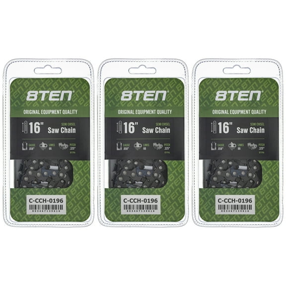 Semi Chisel Chainsaw Chain 16 inch .058 .325 66DL for Husqvarna Poulan 3 Pack 810-CCC2318H