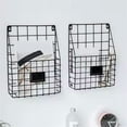 thumbnail image 6 of Wall Mounted Storage Holder, Metal File Organizer Rack for Home Office, Mesh Hanging Storage for Documents & Mail,White, 6 of 7