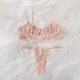thumbnail image 6 of Levmjia Womens Floral Lace Lingerie Set Wireless Spaghetti Strap Bralette T Back Thong Adjustable Straps Soft Breathable Lace Romantic Date Night Casual Lovely Fashion, 6 of 8