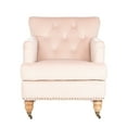 thumbnail image 2 of SAFAVIEH Colin Industrial Tufted Club Chair with Casters, Blush Pink/White Wash, 2 of 7