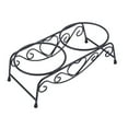 thumbnail image 6 of Double Pet Elevated Feeder Dishes, Stainless Steel Pet Cat Dog Puppy Food and Water Dish Bowls with Retro Iron Stand for Small Dogs and Cats, 6 of 8