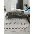 thumbnail image 2 of Unique Loom Whimsy Kids Collection Area Rug - Race Car (5' 3" Round Gray/Black) Perfect For Kids Bed Room/Nursery Room/Living Room/Class Room/Play Room, 2 of 5