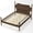Walnut + Queen+1, variant on KAIFENG Walnut Finish Retro Four Poster Bed Frame With Curved Tall Headboard No Extra Foundation Required