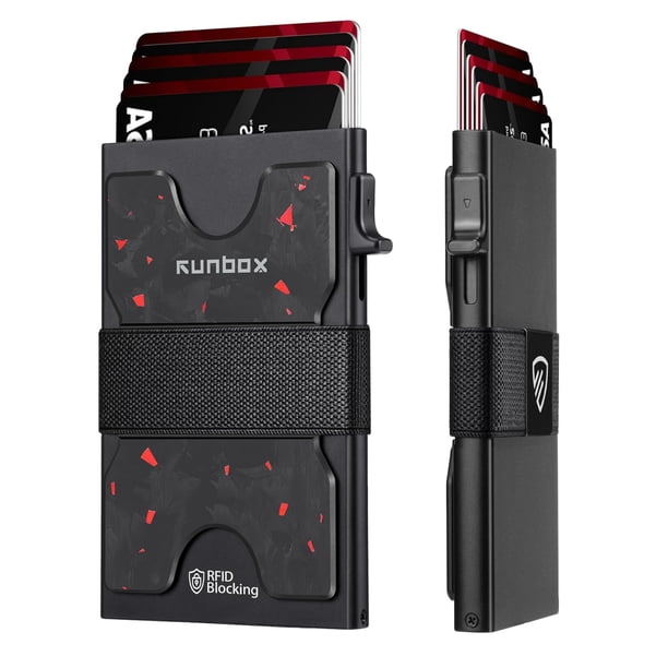 Billetera Porta Tarjetas RUNBOX Bloqueo RFID Diseño Metálico Delgado