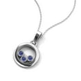 thumbnail image 4 of TriJewels Iolite Open Circle Women Three Stone Pendant Necklace in 10K White Gold, 4 of 6