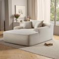 thumbnail image 2 of FFH Plush Chaise Lounge Chair Indoor, Boneless Sleeper Sofa Bed, No Assembly Required, White, 2 of 7