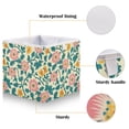 thumbnail image 4 of WOBOGO Pink and Turquoise Flowers Storage Basket Foldable Easy to Clean Durable with Hollow Support Plate with Handle 15.75×10.63×6.96 in, 4 of 8