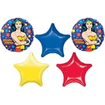 Wonder Woman Balloon Bouquet - 5 Foil Balloons Bundle