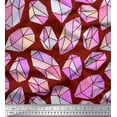 thumbnail image 1 of Soimoi Red Rayon Fabric Crystal Stone Geometric Print Fabric by the Yard 56 Inch Wide, 1 of 3