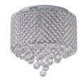 thumbnail image 2 of Bethel International Clear Crystal Beaded Shade Flush Mount with Hanging Clear Crystals - Size:D16" x H18"-Size:D16" x H18", 2 of 3