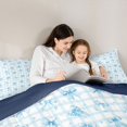 thumbnail image 5 of Manfei Blue Coquette Bowtie 7pcs Queen Bedding,Modern Geometric Plaid Bedding Comforter Set Queen,Navy Blue Reversible, 5 of 7