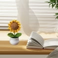 thumbnail image 2 of Tripumer Crochet Sunflower Potted Plant Handmade Artificial Flowers Mini Sunflower Potted Plant Decoration Suitable for Car Dashboard Office Living Room Bedroom and Holiday Gifts, 2 of 9