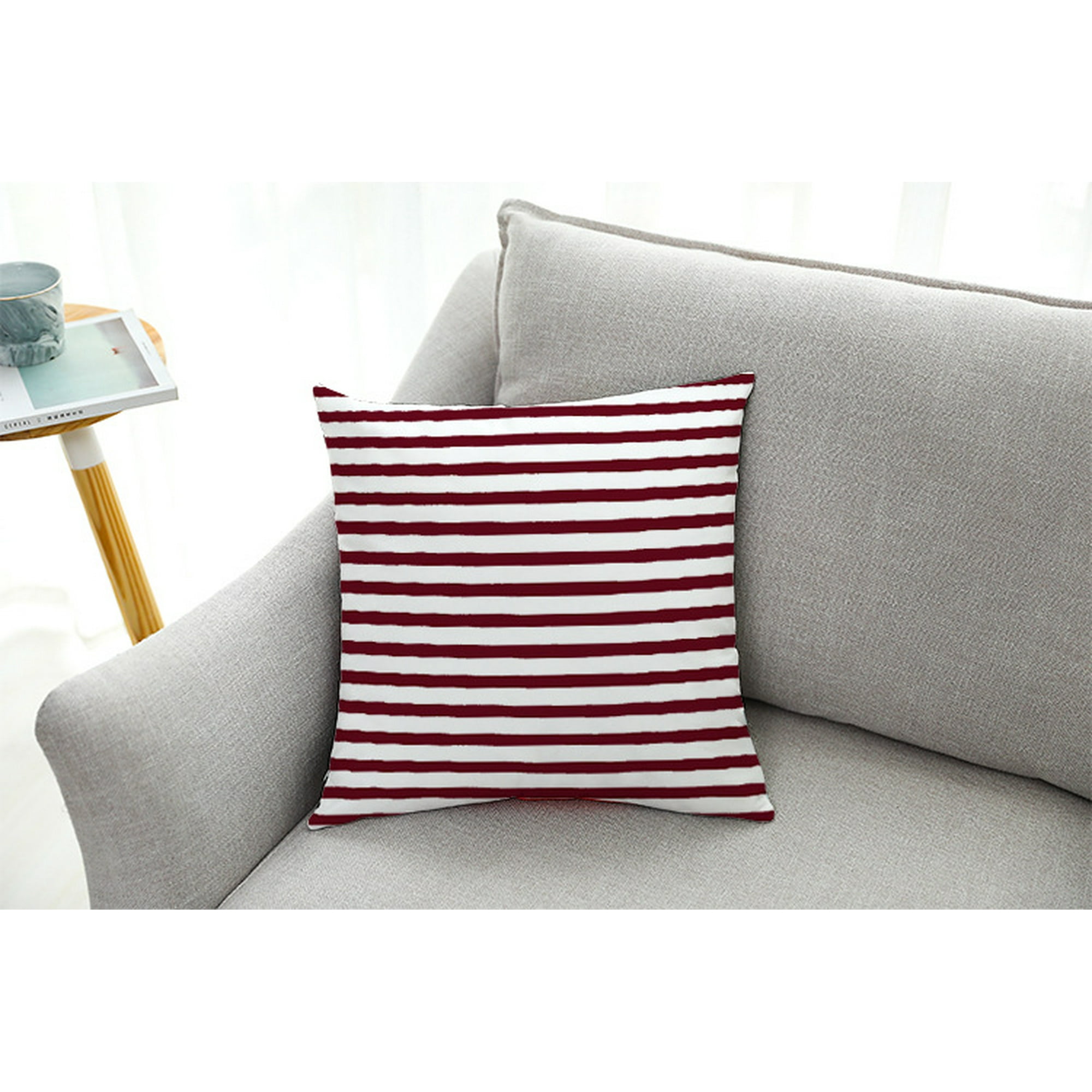 Diannasun Burgundy Modern Pillow Covers Set Of 4 decorative Couch Throw Pillow Cover For Sofa Living Room Cushion Case Outdoor Home Decoration 45 45