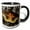 Black/White, variant on 3drose, Io Moth Insect, Mesquite Tree Bark, Texas - Us44 Rnu0192 - Rolf Nussbaumer, 11oz Two-tone Red Mug