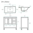 thumbnail image 5 of Château 36" Freestanding Bathroom Vanity in White Oak with Sink Top, 5 of 9