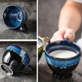 thumbnail image 4 of Taza de capuchino de cerámica gruesa, taza de café de cerámica de 450 ml, taza grande, taza de café de porcelana, taza de té grande con asa, taza de té con leche de café (azul marino), 4 of 6