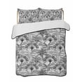thumbnail image 2 of Grey Tropical Leaves Full Size Down Alternative Comforter, Lightweight Comforter Quilt Bedding Set with Pillow Shams Summer Palm Trees Botanical All Seasons Bed Comforter Duvet Insert 78"x90", 2 of 7