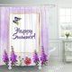 thumbnail image 1 of ABPHQTO Cortina de ducha Floral Happy Summer Pink Flowers on White and Modern 160x180 cm, 1 of 1