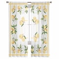 thumbnail image 3 of Lemon Yellow Sheer Curtains 96 Inches Long 2 Panels Set, Window Sheer Curtains for Living Room/Bedroom, Modern Country Flower Floral Summer Spring Light Filtering Rod Pocket Curtain 52'' x 96'' x 2, 3 of 7