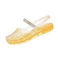 thumbnail image 2 of Jelly Sandals for Women, Stylish Transparent Jelly Shoes Comfortable Breathable Mesh Closed Toe Slip on Beach Slides with Rhinestones Strap, 41, 2 of 6