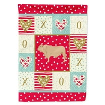 Caroline's Treasures CK5253CHF Charolais Cow Love Flag Canvas House Size, Large, multicolor