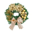 thumbnail image 2 of Garland*1 Christmas Fall Wreaths for Front Door Indoor Outdoor Thanksgiving Wreath Christmas Wreaths with Bow Ribbon Farmhouse Porch Wreath for Window Xmas Tree Decor, 2 of 3