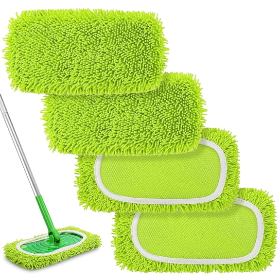 TidyBliss Reusable Microfiber Mop Pads 4 Pack Compatible with Sweeper