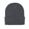 thumbnail image 1 of Knitted Cap Beanie with Cuff - Dark Grey, 1 of 1