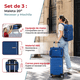 thumbnail image 2 of Juego De Maletas Compass Chicago Azul De 20", Backpack Y Neceser Con Candado TSA Y 8 Ruedas 360°, 2 of 6