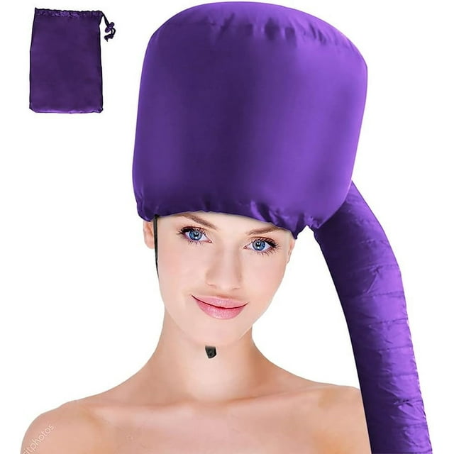 Woeilo Hair Dryer Bonnet - Upgraded Bonnet Hair Dryer with Longer Extended Hose for Easy Styling, Curling and Deep Conditioning, Purple, One Size Fits All