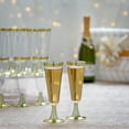 thumbnail image 2 of Fun Express Bulk 100 Pieces Clear Plastic Champagne Flutes with Gold Trim, 2 of 2