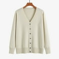 thumbnail image 7 of Womens Sweaters V Neck Cardigan Sweater Plus Jacket Solid Color Knitted Fall Clothes For Women ,Beige, 7 of 7