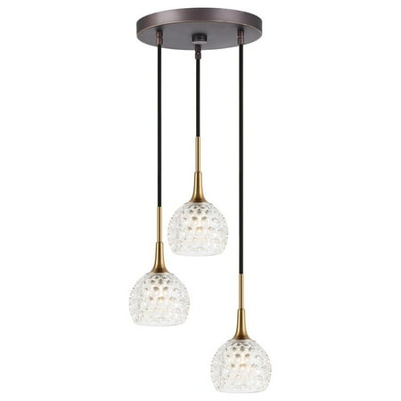 

Woodbridge Lighting Bristol 3Lt Glass Cluster Pendant in Brass/Bronze/Clear