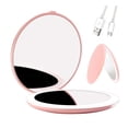 thumbnail image 1 of Espejo Con Led Luz Recargable Para Maquillaje Portatil 1x2 Modelo Rosa, 1 of 4