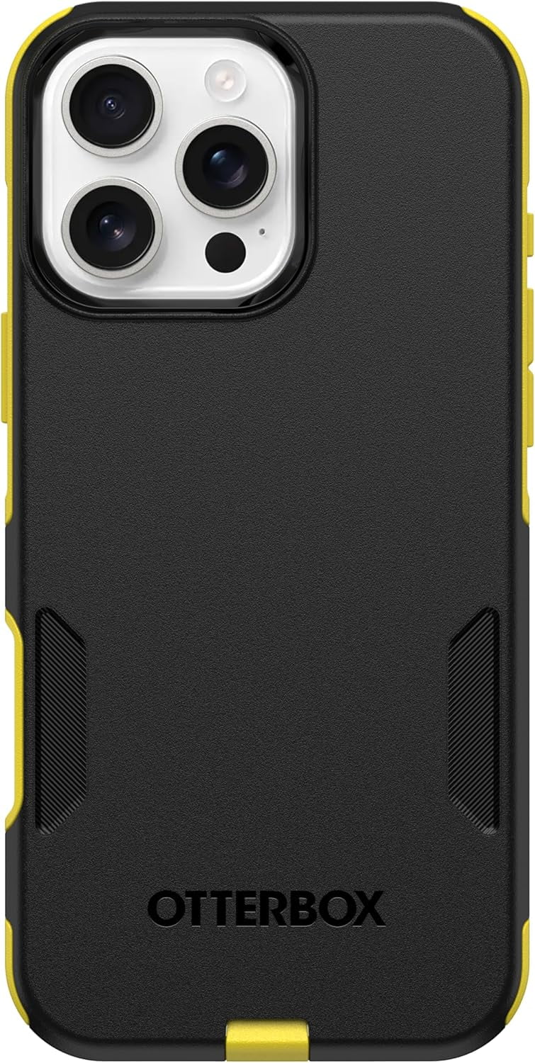 OtterBox iPhone 16 Pro Max (Only) - Commuter Series MagSafe Case - Night (Black & Yellow) - Built-in Magnets - Slim & Tough - Pocket-Friendly - with Port Protection - Non-Retail Packaging