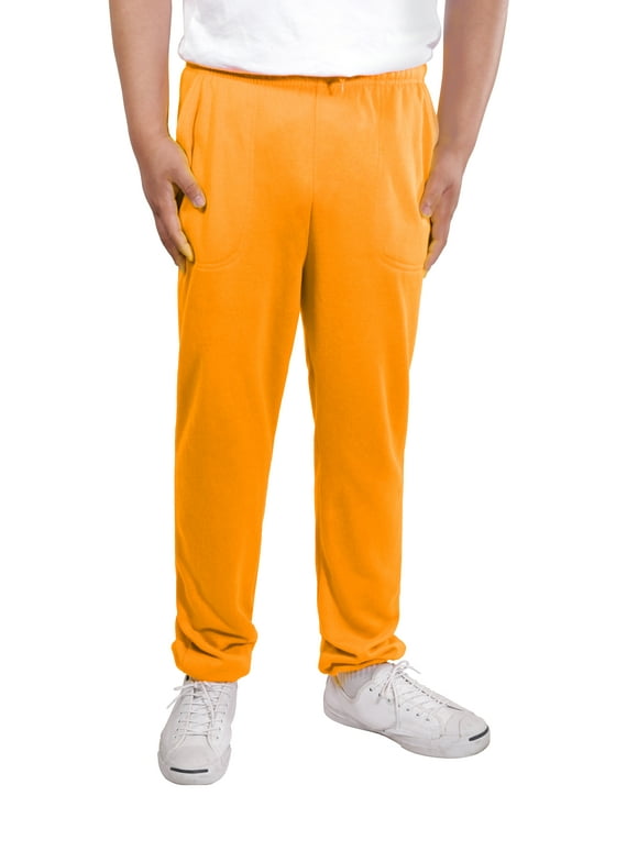 Allsense Men's Lightweight Fleece Essential Sweatpants Neon Orange 3XL