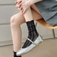 thumbnail image 4 of 3 pares de calcetines de moda sólidos ahuecados para mujer, calcetines largos suaves y bonitos para mujer, calcetines finos de malla con rayas Jk, calcetines de malla con encaje en la, 4 of 7