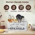 thumbnail image 4 of Tzdxfgl 14.5" x 6.7" x 5.5" Extra Large Kitchen Utensils Holder with 4 Compartments, Wooden Utensil Organizer for Kitchen Countertop, Farmhouse Decor, Rustic Cooking Utensil, 4 of 11