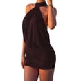 thumbnail image 2 of Women's Halter Mini Dress Y2k Backless Bodycon Club Night Cocktail Dresses Brown XXL, 2 of 9