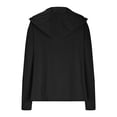 thumbnail image 5 of Women's Zip Up Hooded Athletic Jacket Long Sleeve Yoga Gym Workout Coat, Lightweight Fabric, Zipper Side Pockets | CSEONE Black L, 5 of 8