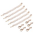 thumbnail image 1 of Unique Bargains 20Sets Fold Over Cord Ends with Lobster Claw Clasps & Extension Chain 3mm Light Golden, 1 of 7