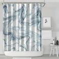 thumbnail image 3 of Extra Long Shower Curtain 72 x 84, Blue Marble 84 inch Tall Shower Curtain Set, Modern Abstract Shower Curtain for Bathroom Decor, Light Blue Luxury Waterproof Shower Curtain, 3 of 4
