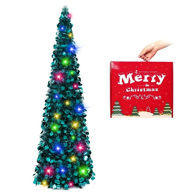 Árbol de Navidad MACTING de 1,5 m con luces Tinsel Coastal Blue