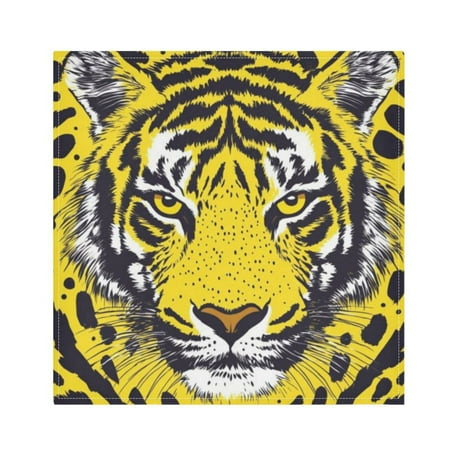

Napkin Satin Napkin 20*20Inchx6 Kitchen Towel Dinner Plate Towel Decorative Towel Napkin Tea Towel Suitable For Kitchen Table Yellow Eyed Tiger